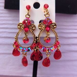 Fashionable red earrings